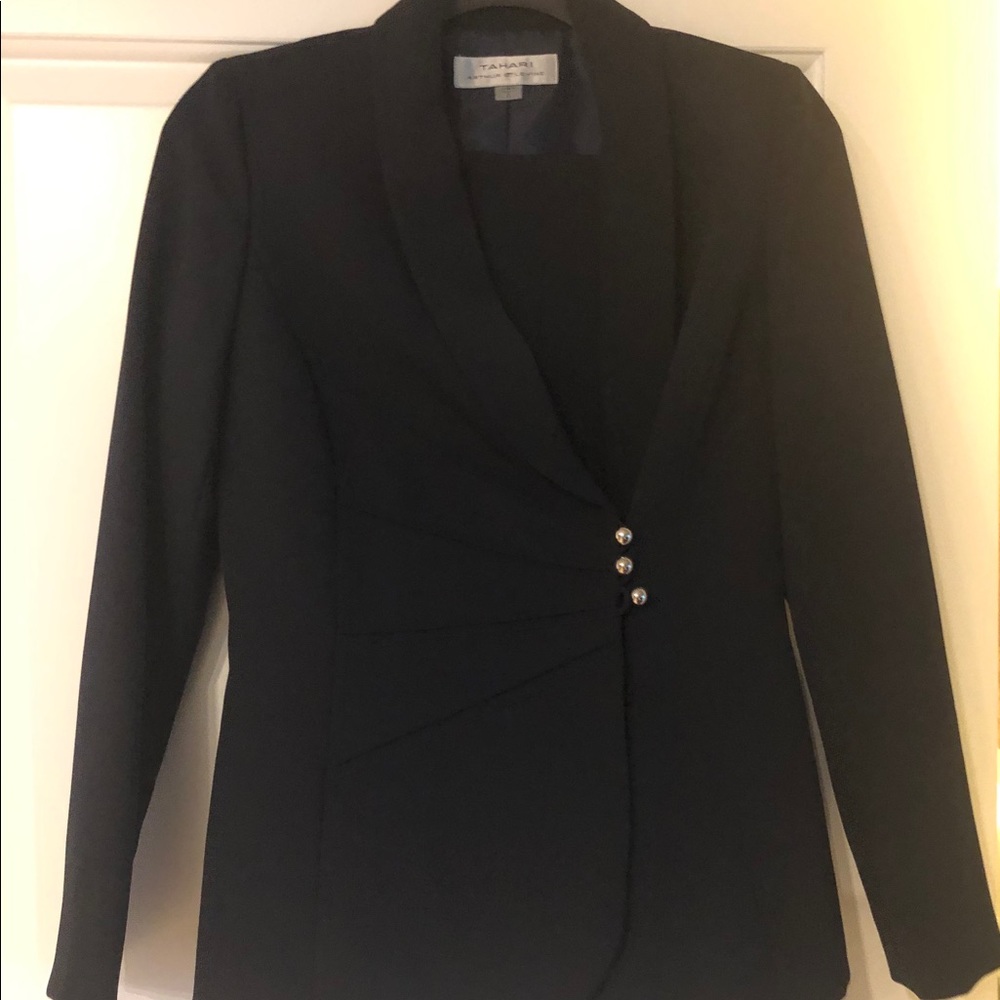 Blue pants suit